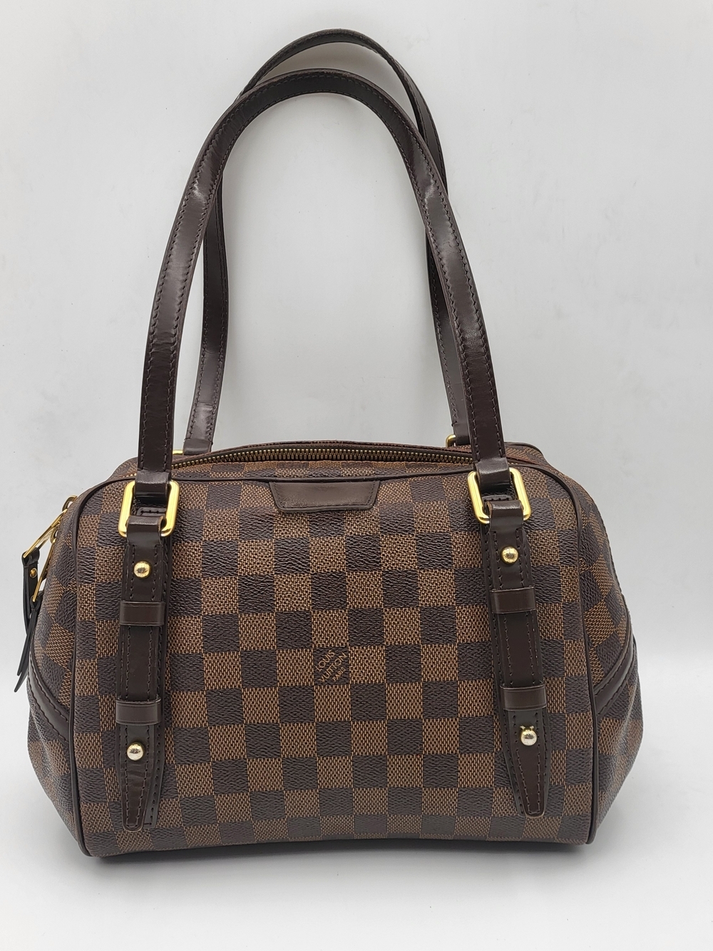 LOUIS VUITTON Damier Ebene Canvas Rivington PM Bag, Authentic..